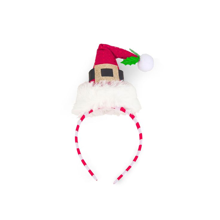 Be the cutest Claus at the party with this Celebrate Together Santa Hat Headband. Be the cutest Claus at the party with this Celebrate Together Santa Hat Headband. DETAILS Width: 4.5 in. Height: approx. 6 in. Material: plastic, polyester Size: One Size. Color: Red. Gender: female. Age Group: adult. Fun Adjustable Hair Accessories For Party, Cute Costume Headband For Parties, Cute Party Costume Headband, Cute Adjustable Costume Headband, Fun Red Mini Hats For Party, Fun Red Costume Hats And Headpieces For Party, Adjustable Holiday Headpieces For Gift, Adjustable Holiday Headpieces As Gifts, Adjustable Holiday Headpieces For Gifts