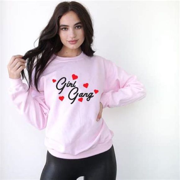 Cotton Blend Sweatshirt Nwt Crew Neck Awesome! Top Rated Posh Ambassador Fast Shipping Cute Sweater For Streetwear, Pink Long Sleeve Sweater With Slogan, Long Sleeve Pink Sweater With Slogan, Winter Slogan T-shirt, Pink Long Sleeve Slogan Top, Pink Long Sleeve Top With Slogan, Cute Long Sleeve Tops With Text Print, Casual Pink Sweater With Text Print, Pink Slogan Top For Fall