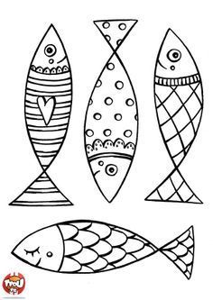 four fish with different shapes and sizes