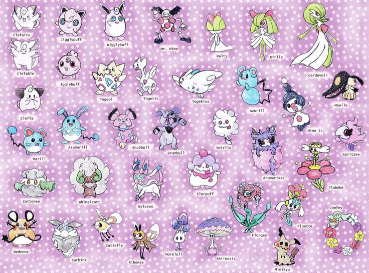 an image of many cartoon characters on a purple background