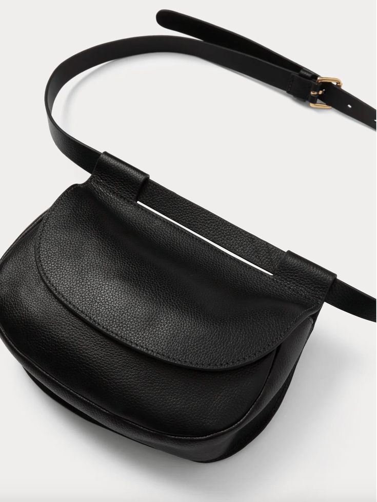 Minimal flap front pouch with integrated waist belt, in Pebbled Leather. A sleek, timeless design that's both luxe and modern. Enhance your style with a touch of sophistication and understated elegance. 100% Leather Adjustable waist belt Height 21cm, Width 16cm, Depth 5.5cm, 70cm strap from shortest hole Made in Peru Elegant Leather Shoulder Bag With Belt Loops, Classic Leather Bag With Removable Belt, Classic Leather Belt Bag With Belt Loops, Classic Formal Bag With Removable Belt, Classic Formal Bags With Removable Belt, Classic Belt Bag With Detachable Strap For Business, Classic Business Belt Bag With Detachable Strap, Elegant Office Shoulder Bag With Removable Belt, Chic Formal Shoulder Bag With Removable Belt