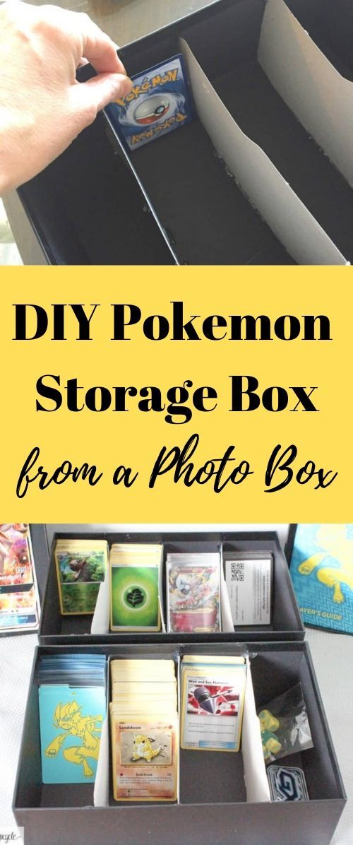 the diy pokemon storage box from a photo box is great for storing cards and other items