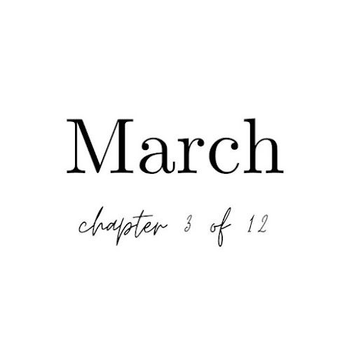 the word march written in black on a white background