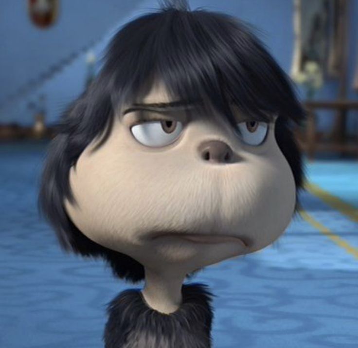 an animated character with black hair and blue eyes looks up at something in the air