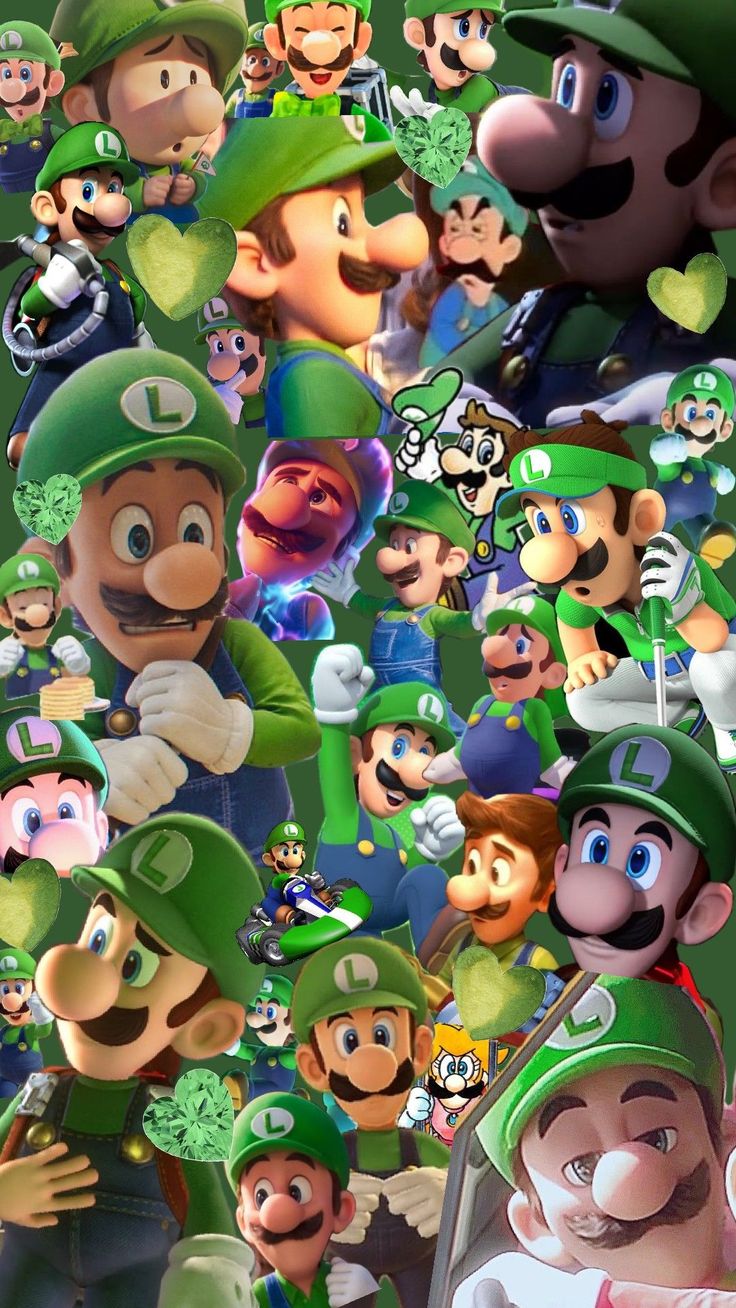 an image of mario and luigi in the middle of a bunch of other cartoon characters