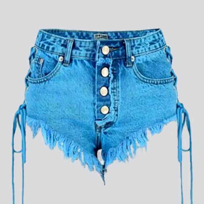 Make a statement in this 2023 Summer Collection Y2K-style Over-dyed Denim Shorts with Drawstrings! The perfect blend of modern fashion vibes and timeless denim charm, these shorts will add a touch of sophistication to any outfit.Distinctive Features: Y2K Style: With a design inspired by the season's hottest trends, these shorts capture the spirit of 2023's fashion. Over-dyed: Crafted from premium quality denim, these shorts are the perfect blend of comfort and durability. Straight: The straight Dyed Denim, Fashion Vibes, Oversized Denim Jacket, Oversized Coat, Denim Shorts Women, Designer Shorts, Y2k Style, Denim Outfit, Modern Fashion