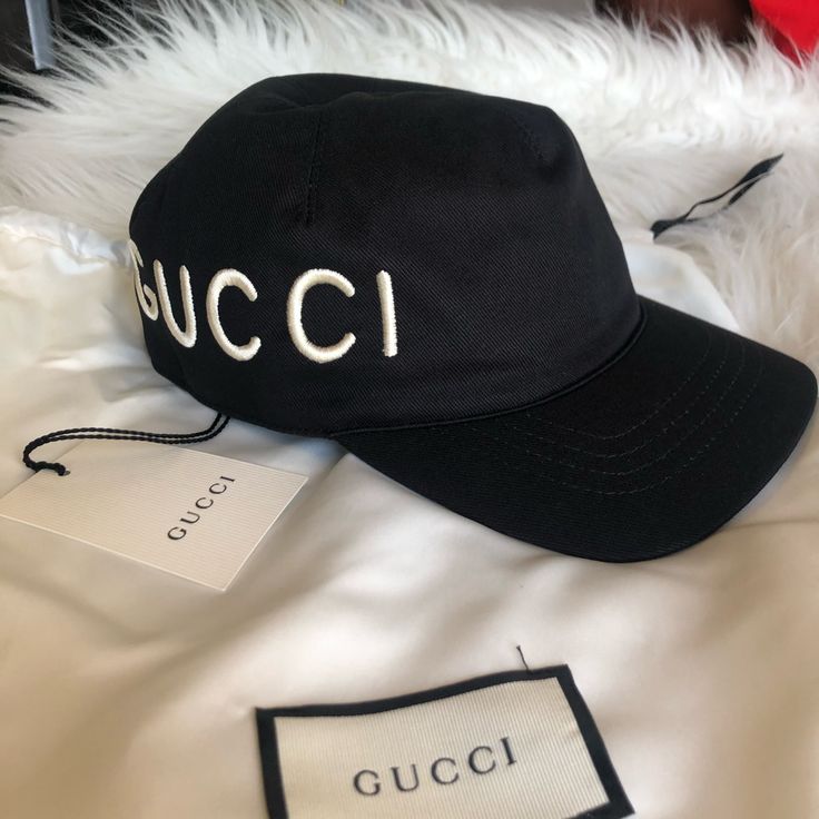 Gucci Black Baseball Cap Nwt/Brand New Material :Cotton Adjustable Fit Size M Unisex Style White Gucci And Loved Embroidered Logos To The Sides Made In Italy Mom Era, Black Baseball Cap, New Material, Gucci Accessories, Gucci Black, Unisex Style, Unisex Fashion, Baseball Cap, In Italy