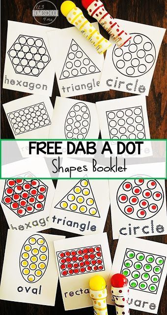 free dab a dot shapes booklet for kids to print and use on the table