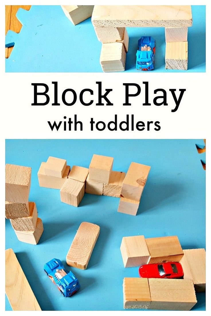 blocks and cars are shown with the words block play with toddlers