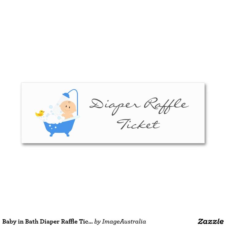 a baby in a bath tub with the name diaper raffle ticket