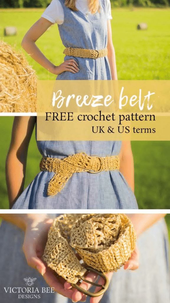 a woman holding a basket with hay in it and the words breeze belt free crochet pattern