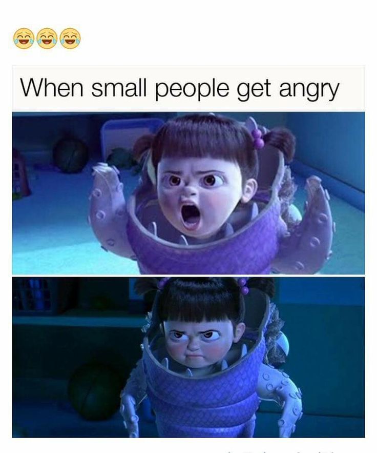 an image of two cartoon characters with caption that reads, when small people get angry