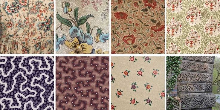 several different types of wallpapers with flowers and vines on them, all in various colors