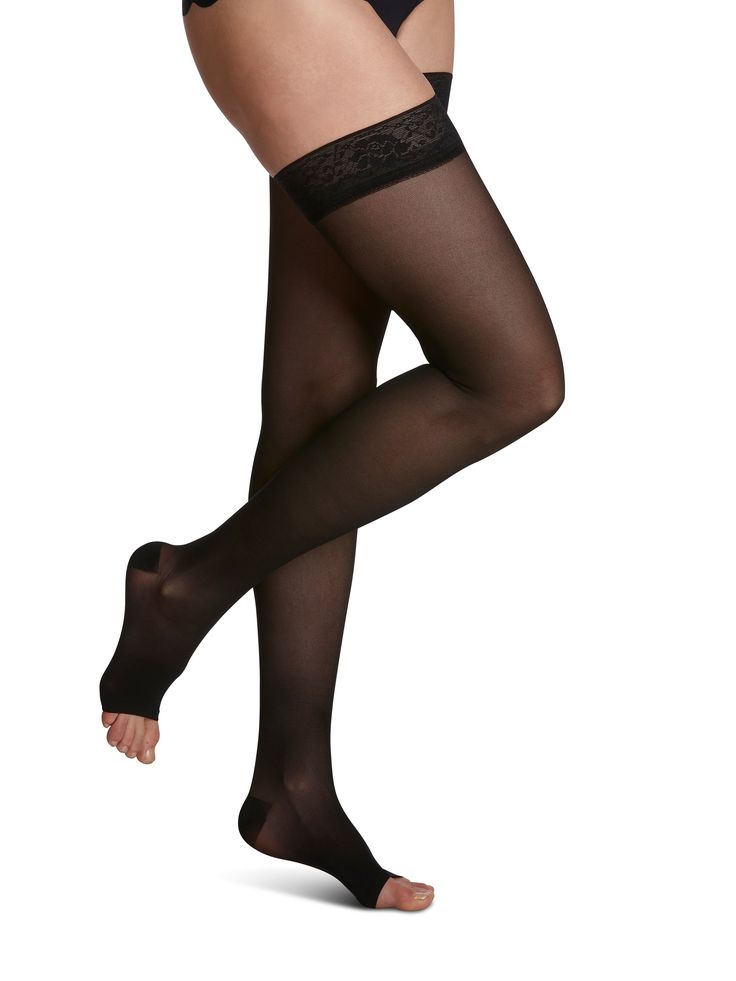 Style Sheer hosiery offers fashionable sheerness you can feel comfortable in, making it ideal for dress and professional wear.; Fashionable for professional and dress wear.; Consistent sheerness throughout leg.; Double-covered inlay yarns provide comfort and allow product to easily glide on and off.; Comfortable SensinnovÂ® top band prevents slipping. Sore Legs, Heavy Legs, Professional Wear, Top Band, Sheer Fashion, High Knees, Womens Maternity, Medium Long, Thigh High