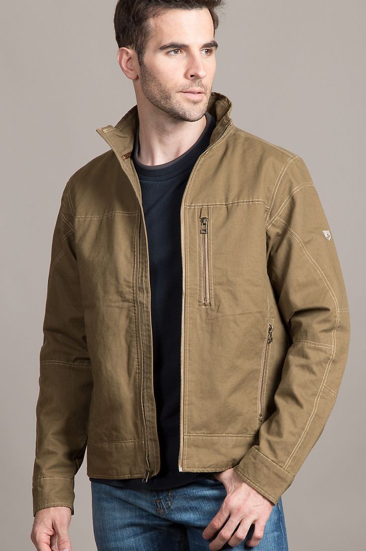 Rugged and ready for action, our stylish Burr Canvas Jacket by Kuhl is the perfect light layer for the active man. Free shipping   returns. Rugged Cotton Utility Jacket With Pockets, Rugged Utility Jacket With Double-needle Stitching For Outdoor, Rugged Utility Jacket With Double-needle Stitching, Functional Cotton Outerwear For Work, Long-sleeved Cotton Utility Jacket For Outdoor, Spring Cotton Utility Jacket For Outdoor, Cotton Outerwear With Patch Pockets For Outdoor, Outdoor Utility Jacket With Double-needle Sleeve, Brown Cotton Utility Sport Coat