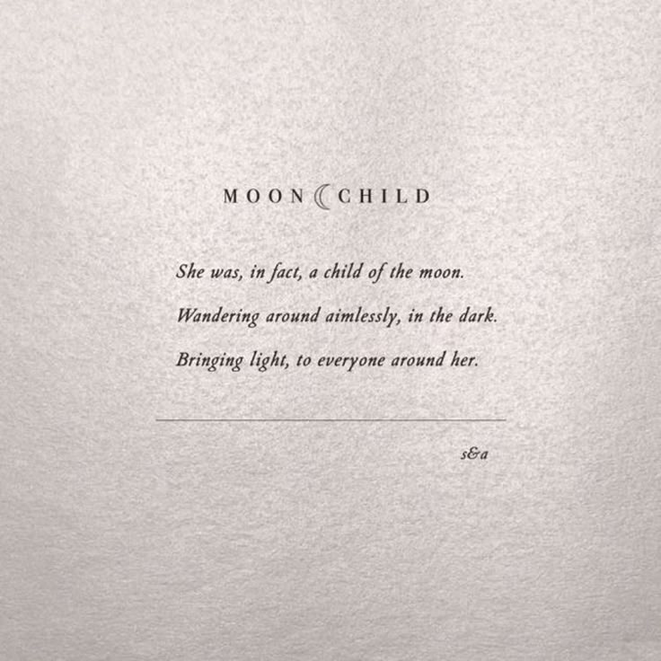 the moon child poem written in black and white