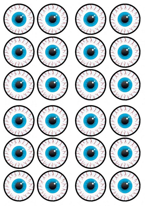 an eyeball pattern with blue and white circles