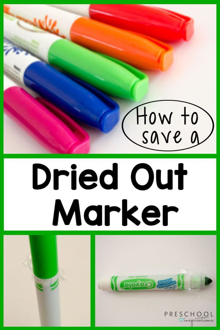 four different colored markers are shown with the words how to save a dried out marker