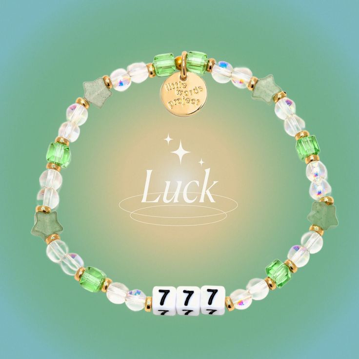 Seeing 777 is like hitting the spiritual jackpot. It’s a sign that the universe has your back. Keep crushing life with confidence because divine guidance is totally on your side. Wear this bracelet to manifest for yourself! Set Kindness in MotionThe cycle of kindness starts with you. It’s why each of our bracelets has a trackable ID tag, so you can one day pass it on and pay its meaning forward. Connect your bracelet to get started! Manifest Bracelet, Angel Numbers Bracelet, Angel Number Bead Bracelet, 777 Angel Number Necklace, Nickel-free Green Spiritual Beaded Bracelets, Word Bracelet, Bottle Charms, Angel Numbers, Glass Bracelet