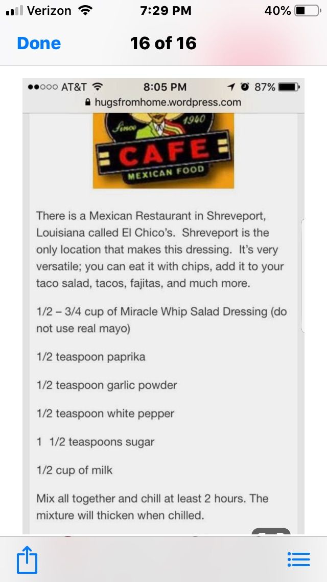 an iphone screen showing the menu for cafe mexican food