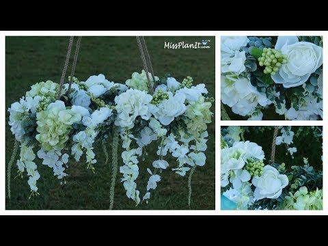 three pictures of flowers hanging in the grass