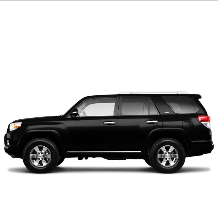 a black suv is parked on a white background