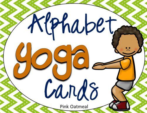 the alphabet yoga cards are designed for children