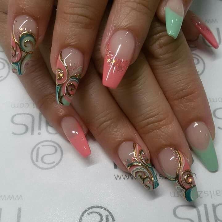 Nail Designs Bling, Red Acrylic Nails, Long Acrylic Nail Designs, Art 2024, Diva Nails, Colorful Nail, Fancy Nails Designs, Dope Nail Designs, Pretty Nail Art Designs