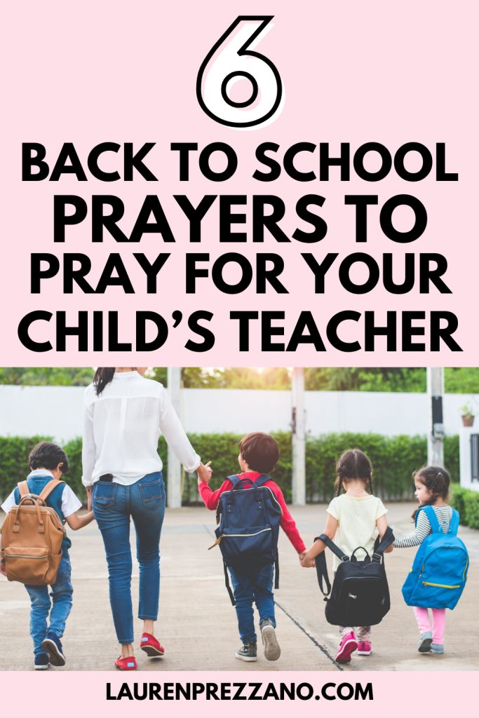 the back to school prayer for children with text overlay that reads, 6 back to school