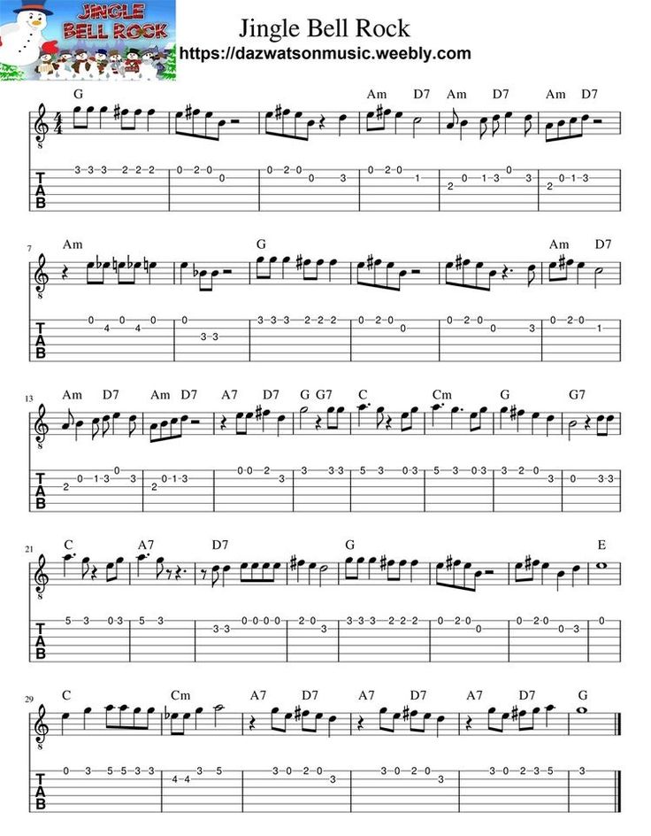 sheet music with the words jingle bell rock on it