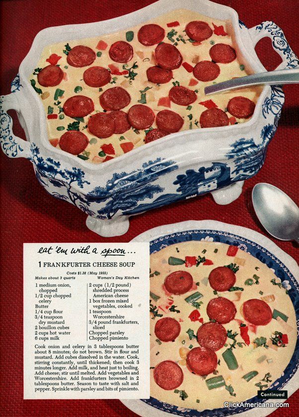 an old recipe for pizza with pepperoni and cheese in a casserole dish