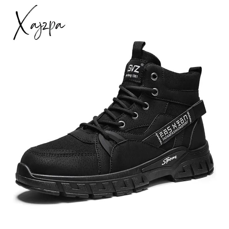 Xajzpa - New Tactical Boots Mens Nonslip Safety Boot Work Outdoor Hiking Men Motorcycle Shoes Loafers Men Casual, Winter Flats, Royal Blue Shoes, Thick Heel Shoes, Hiking Men, Motorcycle Shoes, Fur Shoes, Casual Leather Shoes, Mid Heel Sandals