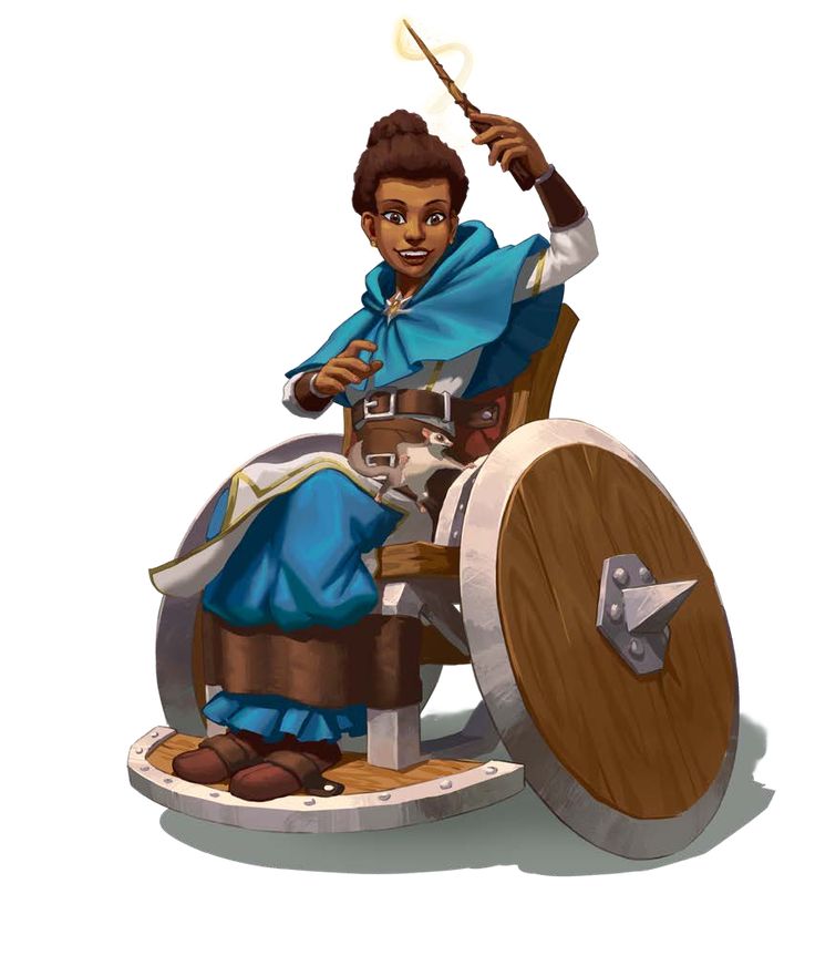 Wheelchair Adventurer - Absalom - Pathfinder 2e Dnd Disabled Character, Fantasy Wheelchair Art, Fantasy Disabilities, Dnd Wheelchair, Drawing Disabilities, Fantasy Wheelchair, Wheelchair Character Design, Absalom Pathfinder, Npc Art