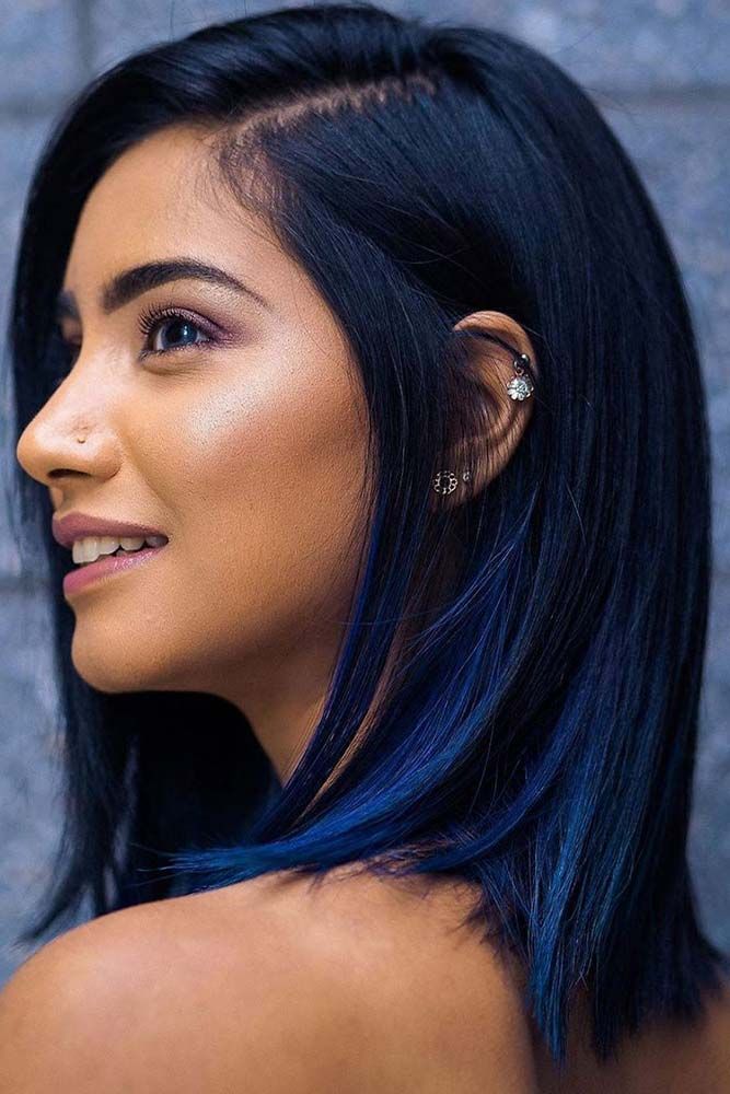 Hair Bling, Bling Hair, Blue Ombre Hair, Wig Straight, Hair Color Blue, Lace Hair, Hair Dye Colors, Hair Inspiration Color, Hair Color Dark