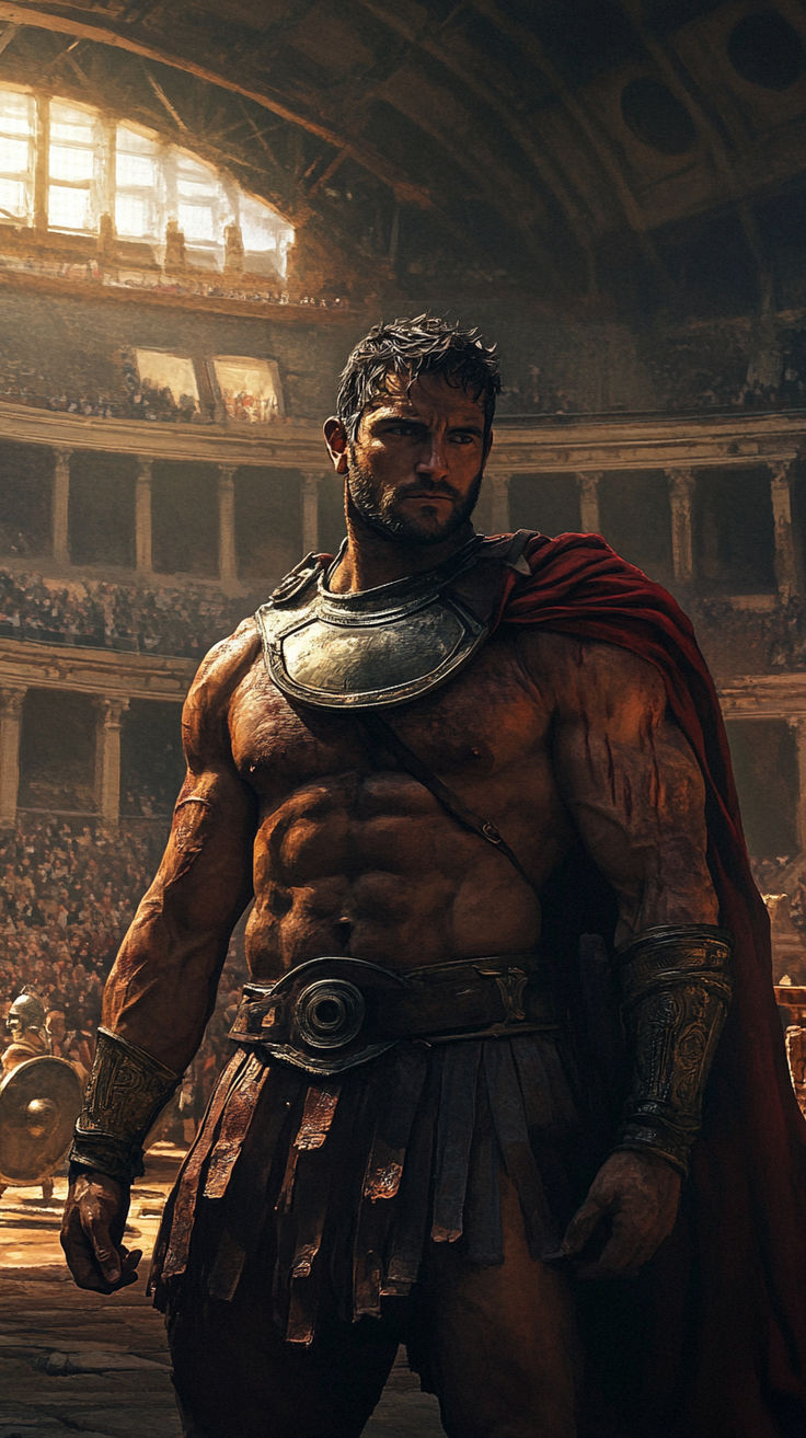 an image of a man dressed as sparta in the movie gladia, which is being shown