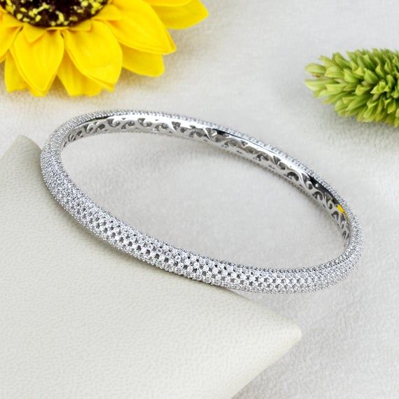 4mm White Rhodium Plated Silver Stackable CZ Pave Bangle Bracelet made in italy(SM006-1248BWG) Dazzling Bracelets With Pave Setting, Silver Bracelet With Elegant Dazzling Design, Dazzling Bracelets With Pave Setting In Cubic Zirconia, Silver Bracelet With Elegant Design, Dazzling Silver Bracelet With Elegant Design, Dazzling Silver Bracelets With Elegant Design, Fine Jewelry Bangle With Pave Setting, Cubic Zirconia Bangle With Pave Setting, Diamond White Pave Bangle Jewelry