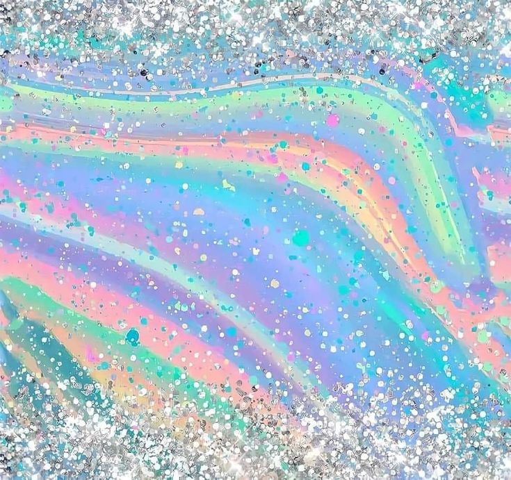 an abstract painting with lots of colors and glitter