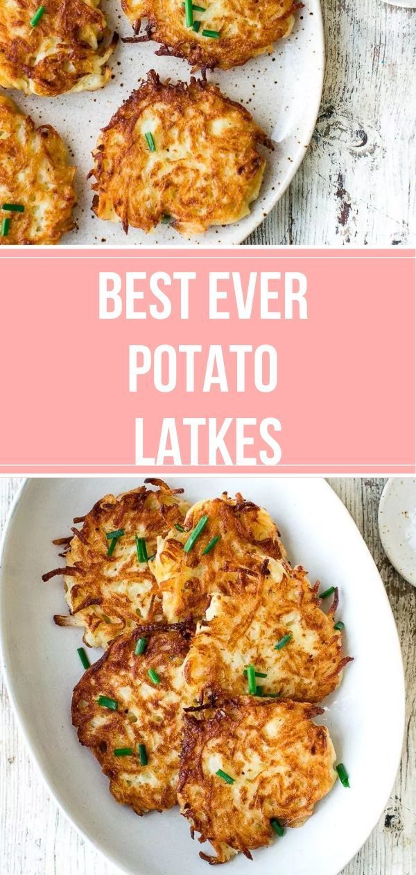 the best ever potato latkes on a white plate