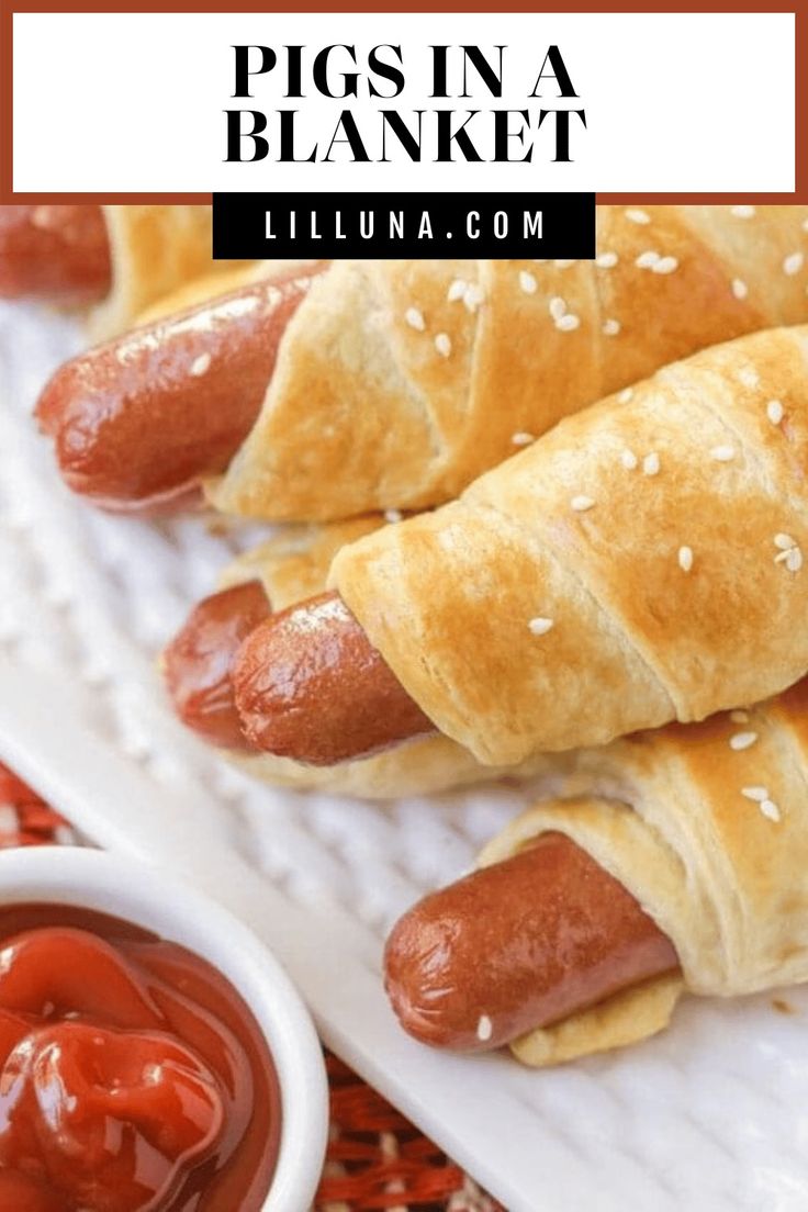 pigs in a blanket with ketchup on the side