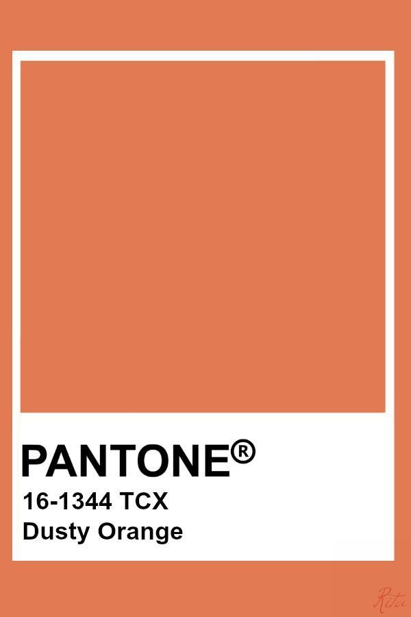 an orange pantone color with the words,'16 - 34 tcx dusty orange '