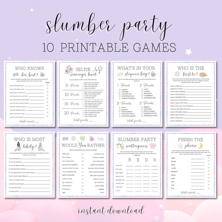 the printable summer party games are perfect for any child's birthday or baby shower