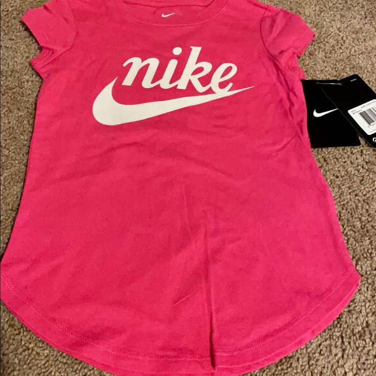 New Girls Nike Shirt Nike Sign Is Glitter Nike Pink Tops With Letter Print, Pink Nike Tops With Letter Print, Cute Nike Short Sleeve Tops, Cute Nike Summer Tops, Cute Nike Tops For Summer, Nike Pink Tops For Spring, Pink Nike Tops For Spring, Casual Pink Nike Shirt, Nike Basketball Jersey