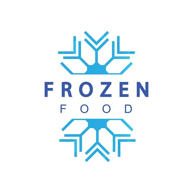 the frozen food logo is shown in blue and white