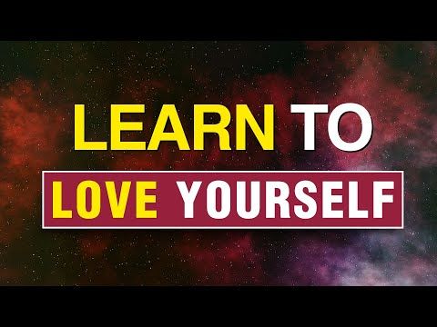 the words learn to love yourself in front of an image of stars and galaxys