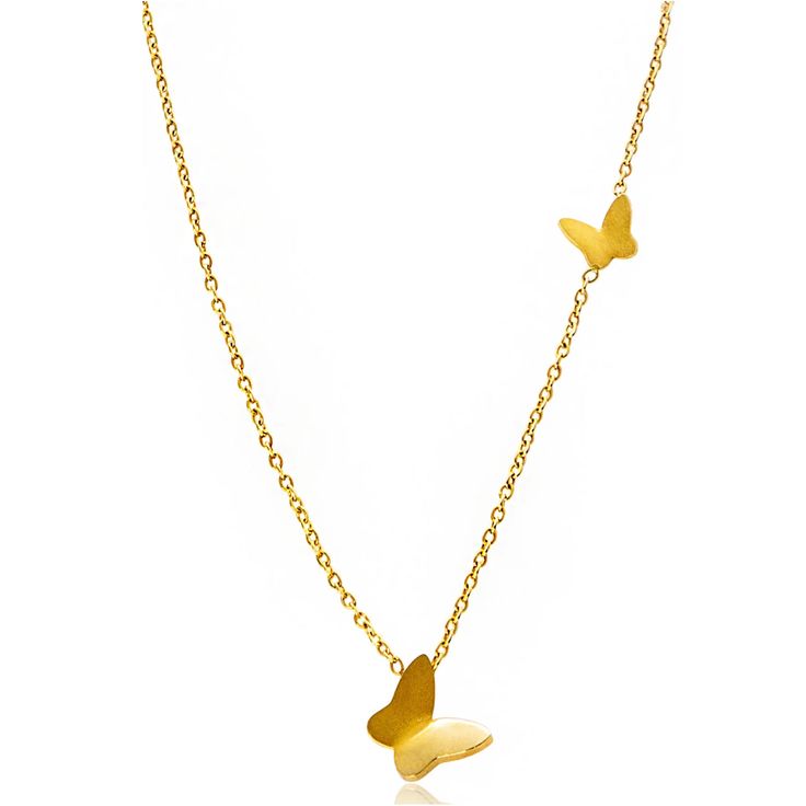 WHIMSICAL CHARM: Add a touch of whimsical charm with this dainty butterfly necklace. This piece is gorgeous on its own or perfect for layering with others. MEANINGFUL GIFT: The butterfly is a symbol that represents life, hope, and endurance. This is a wonderful, thoughtful gift for any woman and any occasion: mothers, daughters, bridesmaids, your girls’ squad, or friends. SUPERIOR QUALITY: This necklace is real 14k gold dipped with an adjustable chain and a lobster clasp. 14k gold plating mainta Delicate Chain Butterfly Pendant Necklace For Gifts, Gold Butterfly Necklace With Delicate Chain As Gift, Delicate Gold Butterfly Necklace, Delicate Gold Butterfly Necklace With Adjustable Chain, Yellow Gold Butterfly Necklace With Delicate Chain, 14k Gold Necklace, Gold Dipped, Butterfly Necklace, Staple Pieces