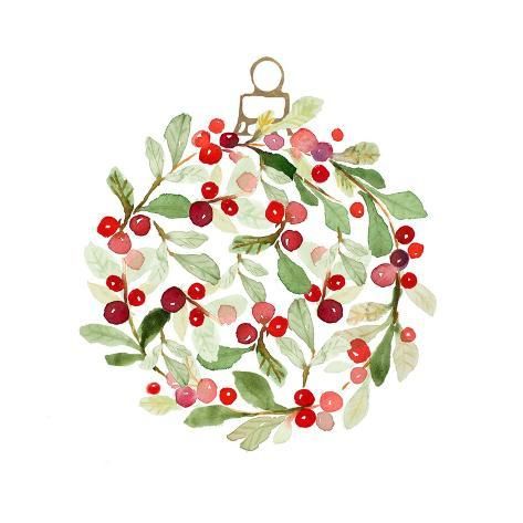 an ornament with red berries and green leaves