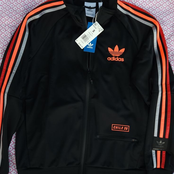 Adidas Chile 20 Size Small Brand New With Tags Adidas Urban Long Sleeve Track Jacket, Adidas Urban Long Sleeve Outerwear, Fitted Black Urban Track Jacket, Adidas Black Track Jacket For Winter, Black Long Sleeve Track Jacket For Spring, Spring Adidas Black Track Jacket, Adidas Black Track Jacket For Spring, Adidas Urban Track Jacket For Winter, Adidas Urban Winter Track Jacket