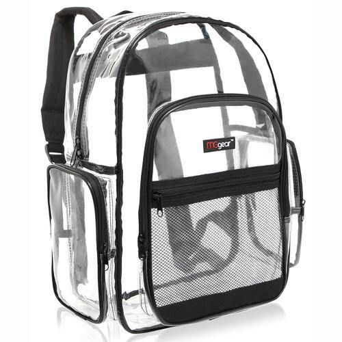 Strut your stuff in see-thru style. Clear bags and transparent backpacks are fashionable, and make it easy to pass security controls without the need to unpack your back! With multiple pockets and a large compartment, this clear security backpack is perfect for everyday use! Sturdy, transparent PVC and a black trim make for a unique and stylish appearance, while multiple pockets offer enough room for everyday use and after school activities. This trendy and stylish multipurpose transparent backp Clear Backpacks, Black Backpack School, Clear Backpack, Kids School Backpack, Backpack For Teens, Outdoor Backpacks, Transparent Bag, Outdoor Bag, Waterproof Backpack