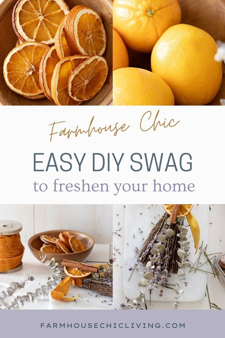 an easy diy swag to freshen your home with oranges and herbs