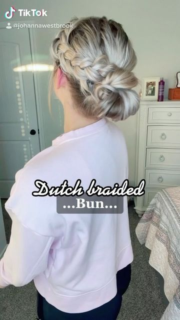 Diy Braided Updo Tutorials, Dutch Braid Into Messy Bun, Easy Braid And Bun Hairstyles, Cute Hairstyles Buns And Braids, Dutch Braided Bun, Braided Hair Into Bun, Braided Hairstyles Into A Bun, Braided Hairstyles Updo Simple, Low Messy Bun With Braid